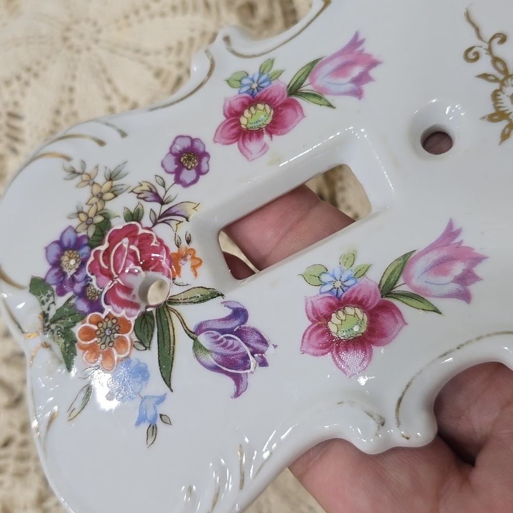 Porcelain Floral Single Light Light Switch Cover Vintage Japan